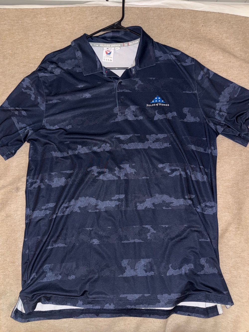 Puma Men's Navy Folds of Honor Polo with Subtle Camouflage Stripes